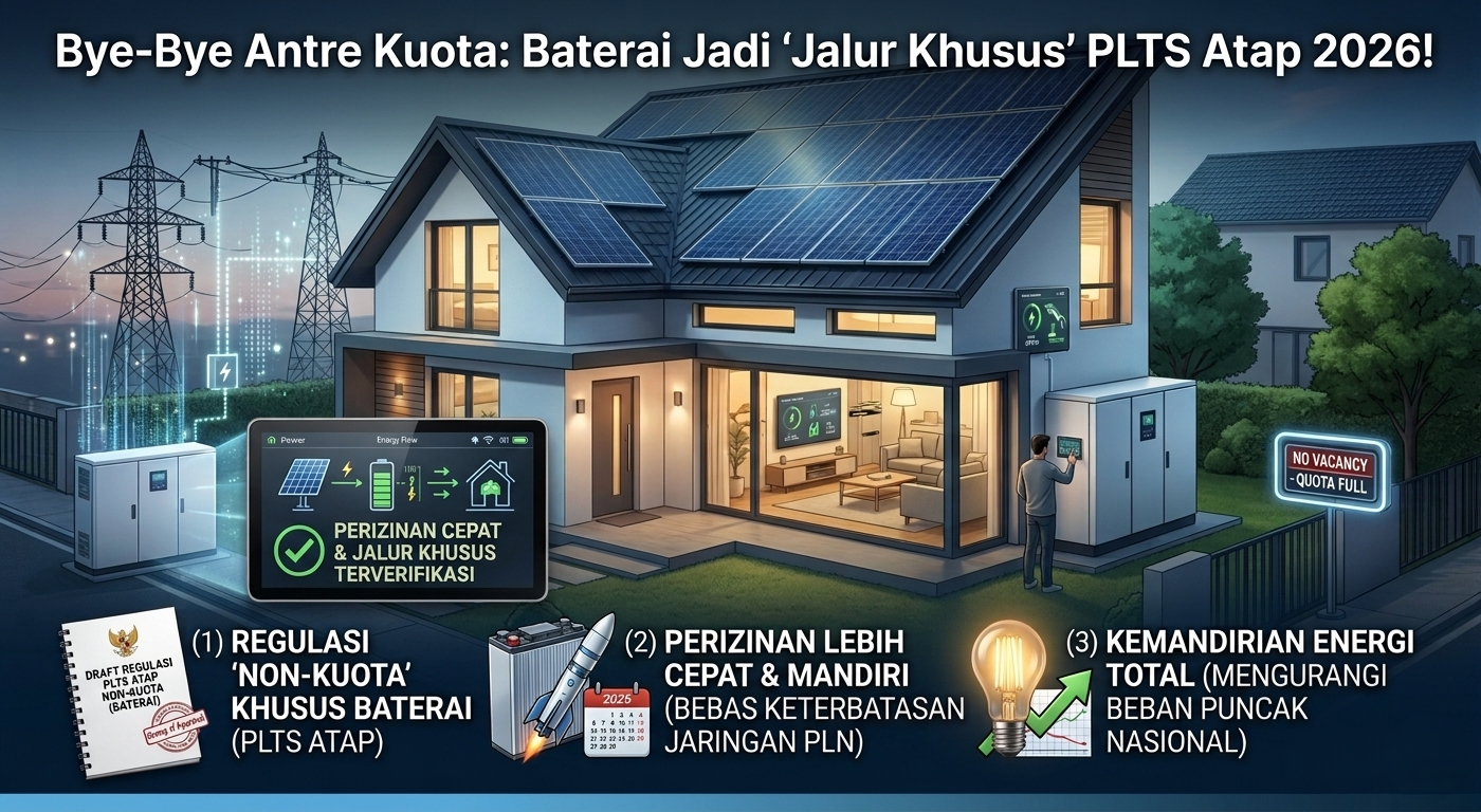 Bye-Bye Antre Kuota: Baterai Jadi "Jalur Khusus" PLTS Atap di Tahun 2026!